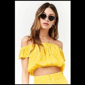 NWOT Forever 21 Calla Lily Crop Top L💕